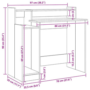 Schreibtisch Artisan Eiche mit LED