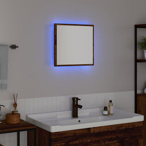 LED Badezimmerspiegel Altholz 40cm