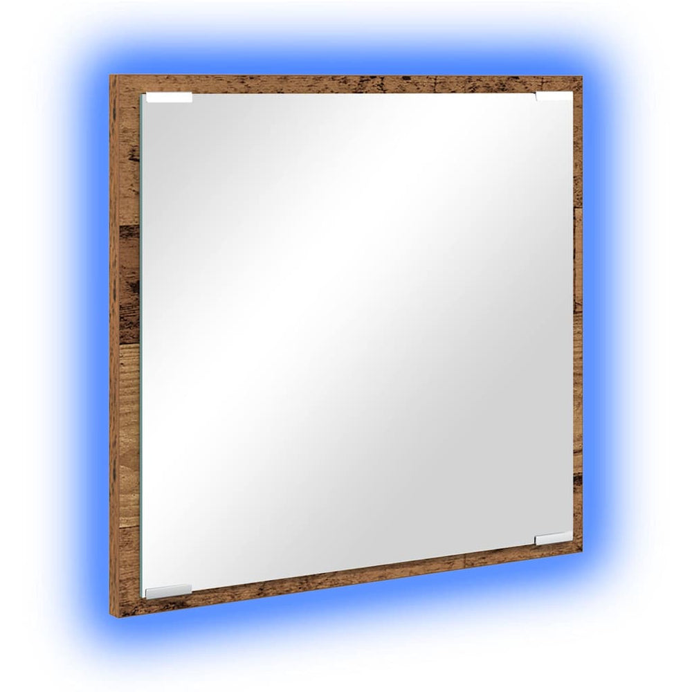 LED Badezimmerspiegel Altholz 40cm
