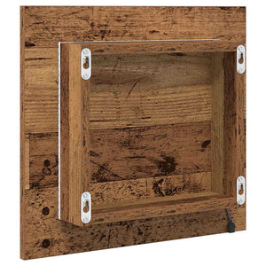 LED Badezimmerspiegel Altholz 40cm