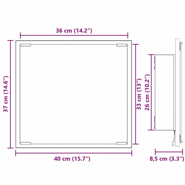 LED Badezimmerspiegel Altholz 40cm