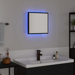 LED Badezimmerspiegel Schwarz Eiche 40cm