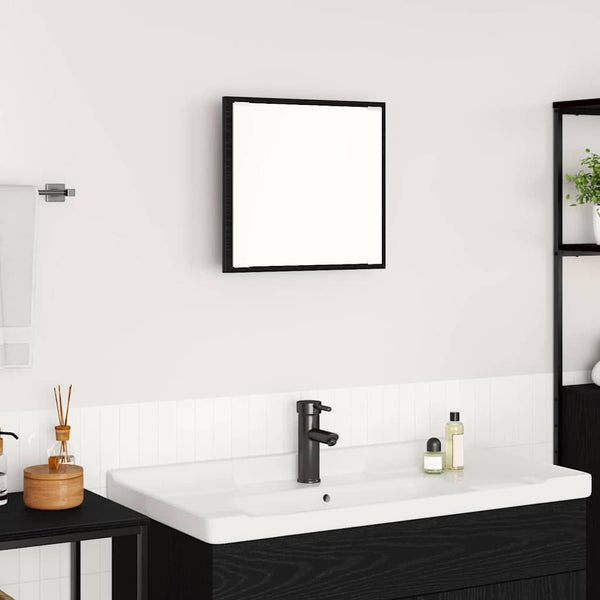 LED Badezimmerspiegel Schwarz Eiche 40cm