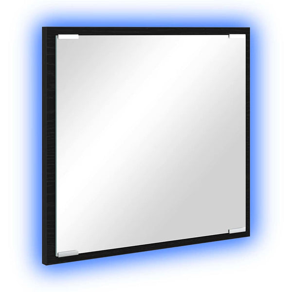 LED Badezimmerspiegel Schwarz Eiche 40cm