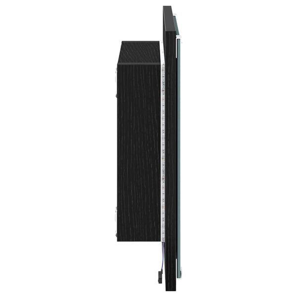 LED Badezimmerspiegel Schwarz Eiche 40cm