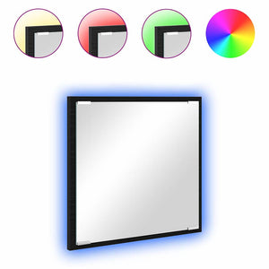 LED Badezimmerspiegel Schwarz Eiche 40cm