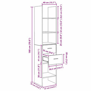 Bücherregal Artisan Eiche 180 cm
