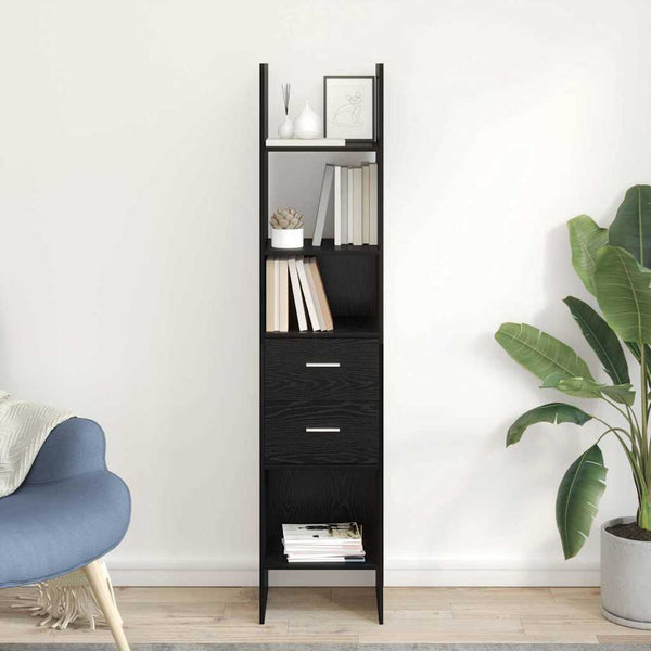 Bücherregal Schwarz Eichen-Optik 180 cm Hoch