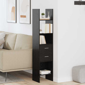 Bücherregal Schwarz Eichen-Optik 180 cm Hoch