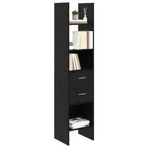 Bücherregal Schwarz Eichen-Optik 180 cm Hoch