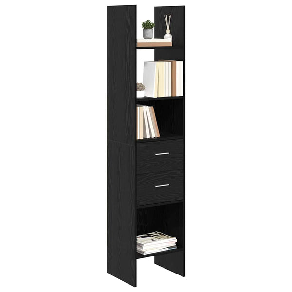 Bücherregal Schwarz Eichen-Optik 180 cm Hoch
