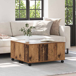 Couchtisch Altholz mit Schubladen 75x75 cm