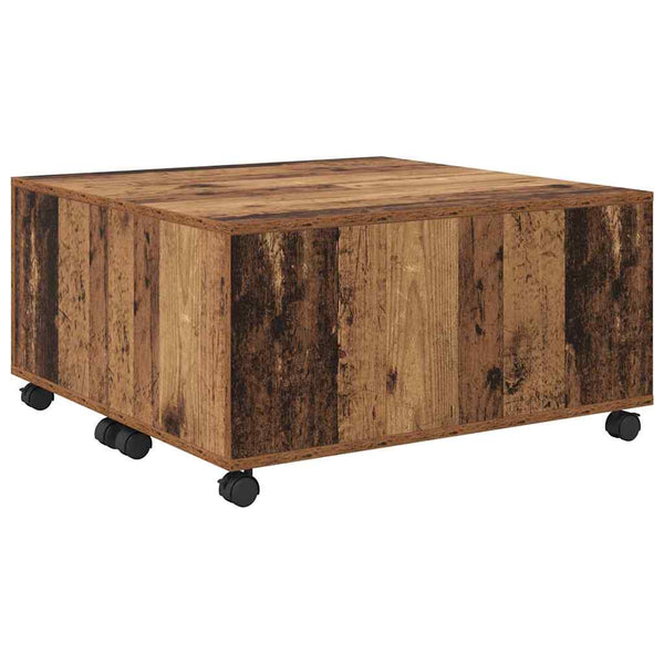 Couchtisch Altholz mit Schubladen 75x75 cm