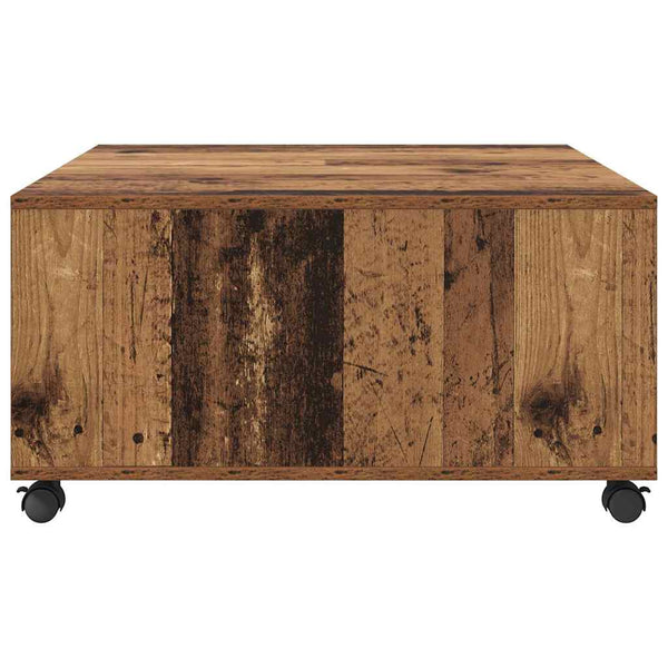 Couchtisch Altholz mit Schubladen 75x75 cm