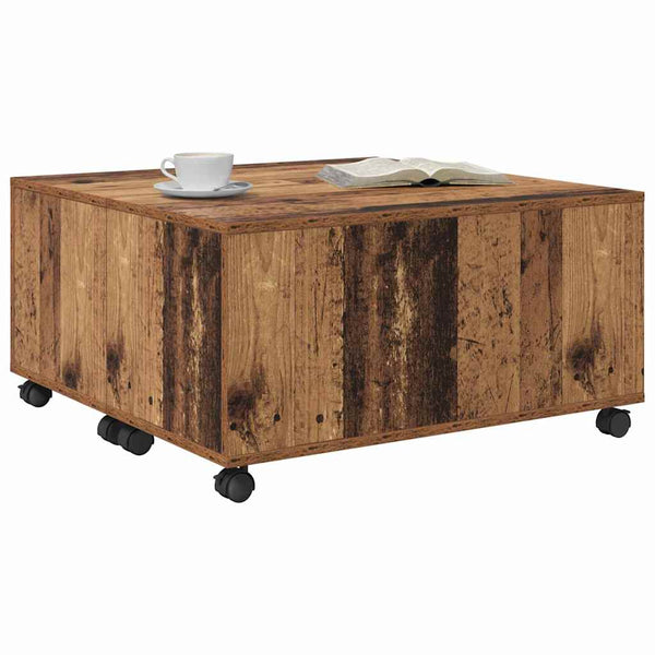 Couchtisch Altholz mit Schubladen 75x75 cm