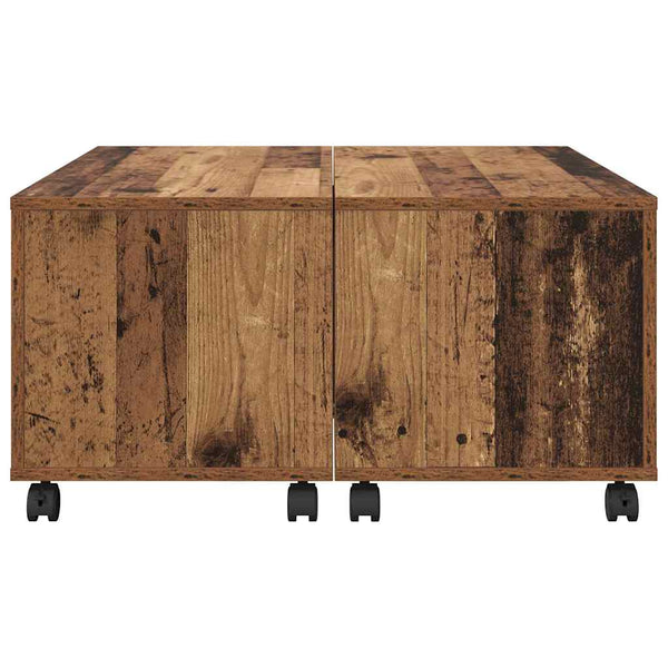 Couchtisch Altholz mit Schubladen 75x75 cm