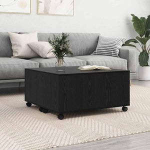 Schwarzer Couchtisch Eichenoptik 75x75 cm