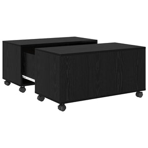 Schwarzer Couchtisch Eichenoptik 75x75 cm