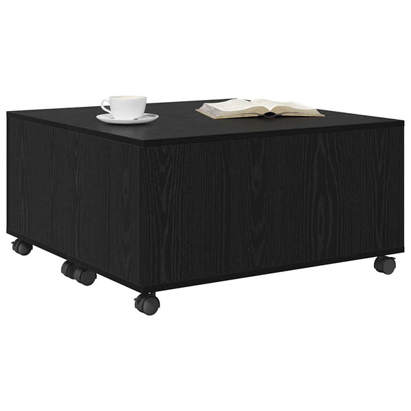 Schwarzer Couchtisch Eichenoptik 75x75 cm