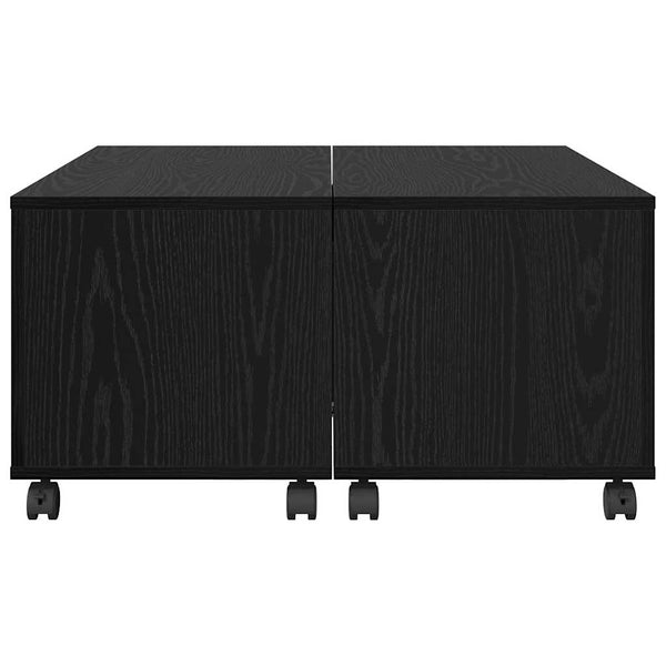 Schwarzer Couchtisch Eichenoptik 75x75 cm