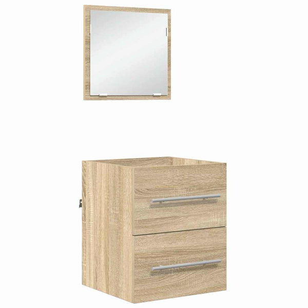 Badezimmermöbel Set Braun mit Schubladen