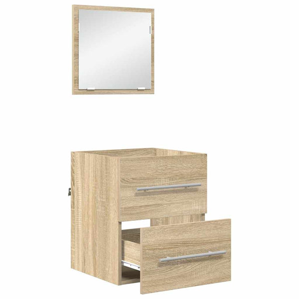 Badezimmermöbel Set Braun mit Schubladen