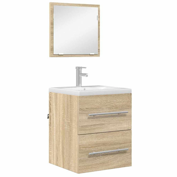 Badezimmermöbel Set Braun mit Schubladen