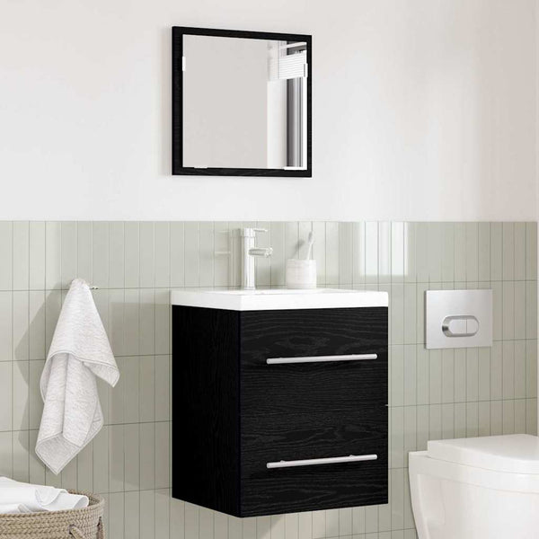 Schwarzes Badezimmermöbel-Set mit Schubladen