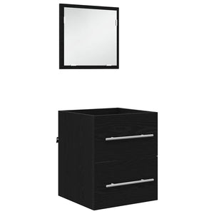 Schwarzes Badezimmermöbel-Set mit Schubladen