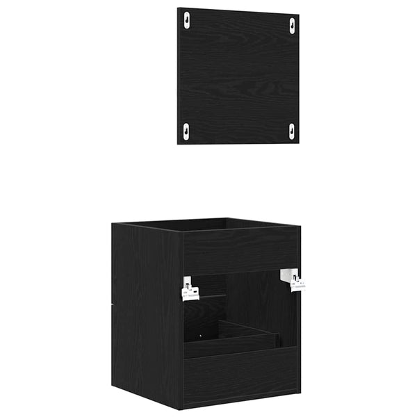 Schwarzes Badezimmermöbel-Set mit Schubladen