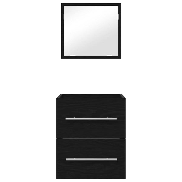Schwarzes Badezimmermöbel-Set mit Schubladen