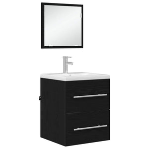 Schwarzes Badezimmermöbel-Set mit Schubladen