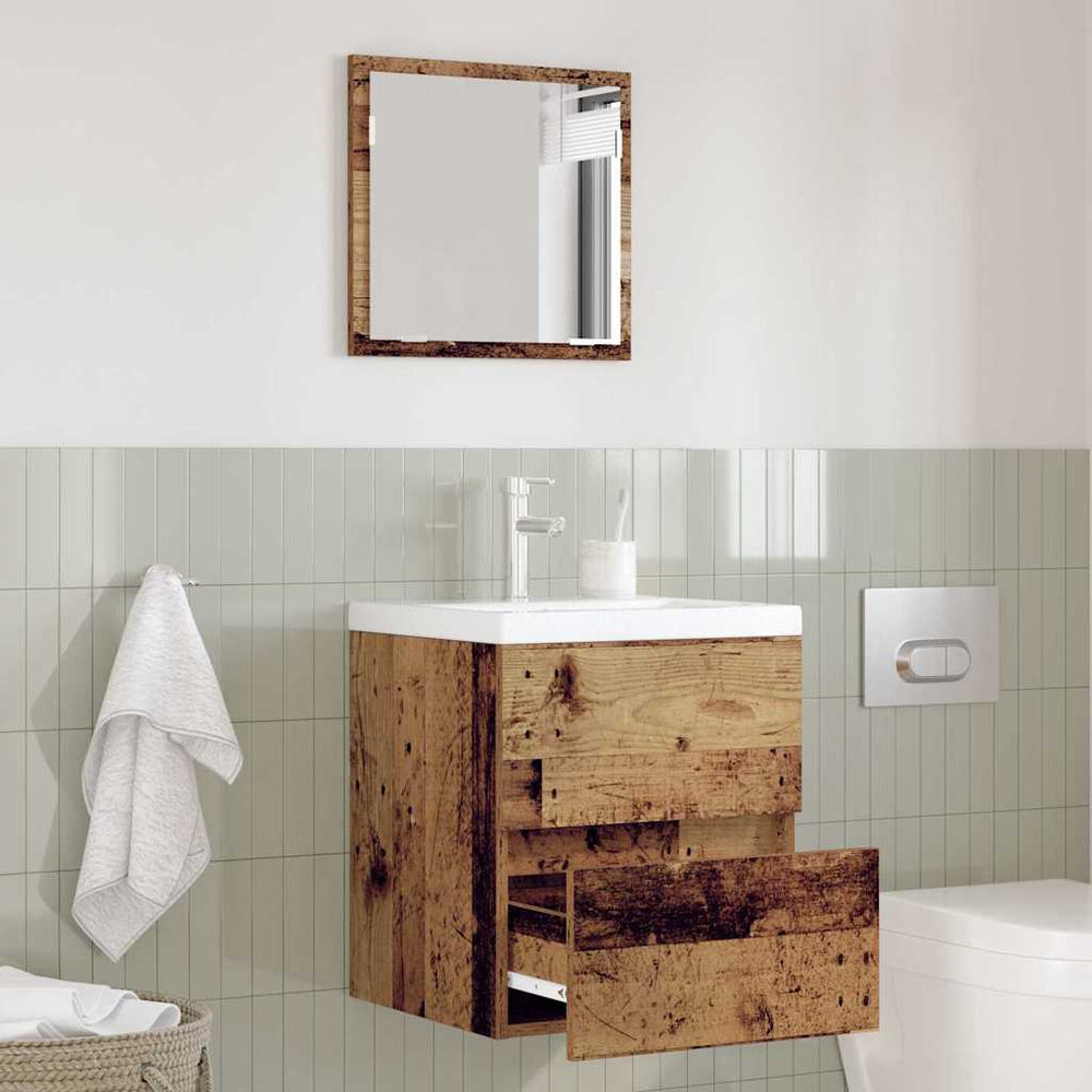 Badezimmerschrank Altholz mit Spiegel