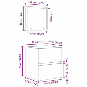 vidaXL Meuble de salle de bain en bois recyclé 41 x 38,5 x 45 cm bois d'ingénierie