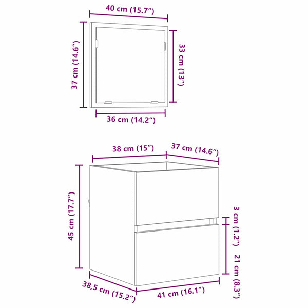 Badezimmerschrank Artisan Eiche mit Spiegel