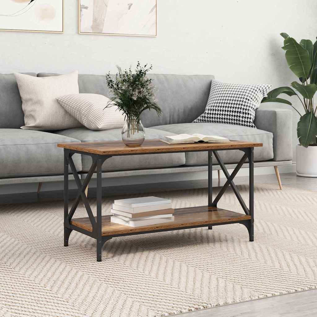 vidaXL Table basse en bois de récupération 80 x 45 x 45,5 cm en bois d'ingénierie