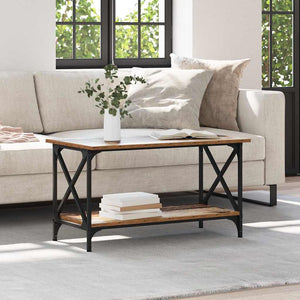 vidaXL Table basse en bois de récupération 80 x 45 x 45,5 cm en bois d'ingénierie