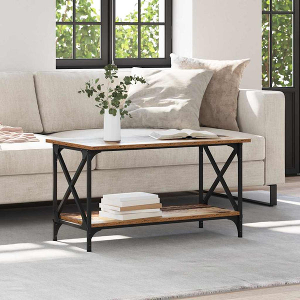 vidaXL Table basse en bois de récupération 80 x 45 x 45,5 cm en bois d'ingénierie