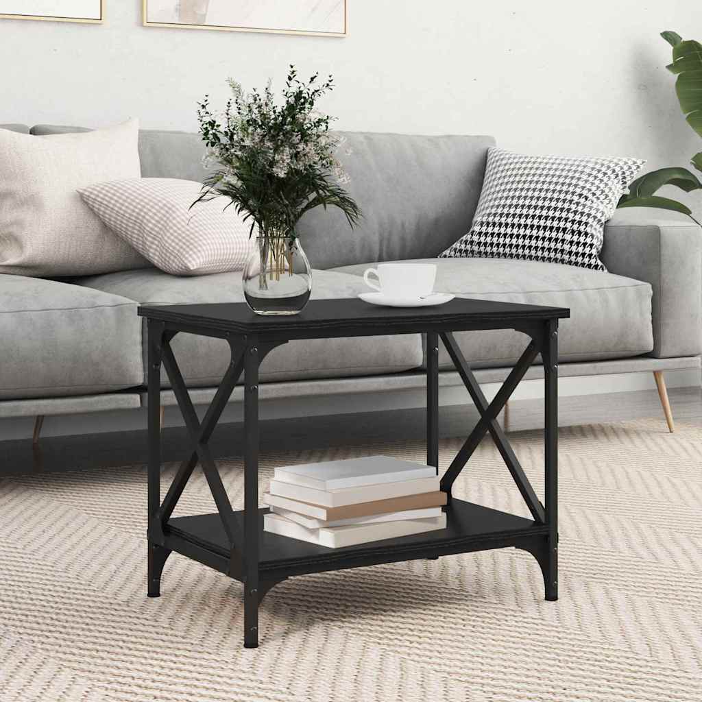 vidaXL Side Table Black Oak Look 55 x 38 x 45 cm