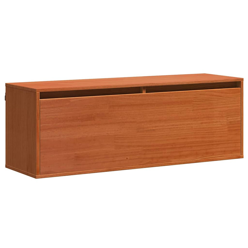 vidaXL Wall Cabinet Waxed Brown 100 x 30 x 35 cm Solid Pine Wood