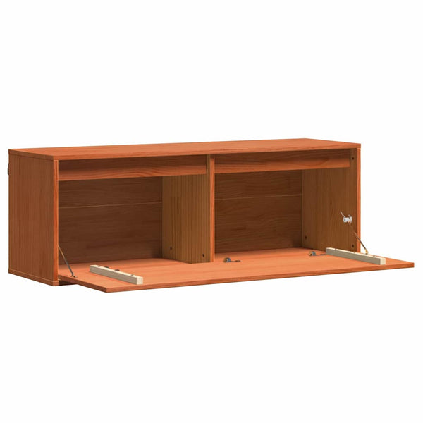 Wandschrank Kiefer Massivholz Wachsbraun 100x30x35 cm