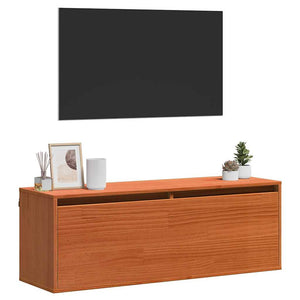 Wandschrank Kiefer Massivholz Wachsbraun 100x30x35 cm