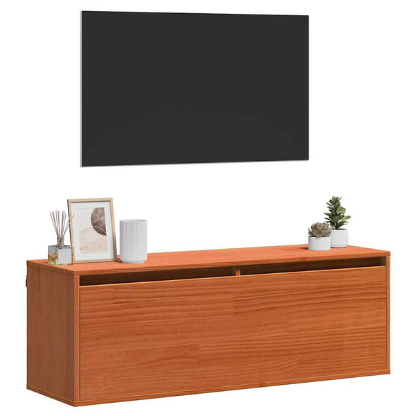 Wandschrank Kiefer Massivholz Wachsbraun 100x30x35 cm