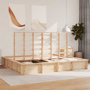 Bettrahmen Braun 200x200 cm Kiefer Massivholz