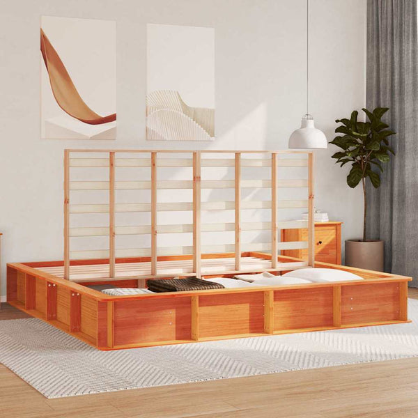 Bettrahmen Wachsbraun 180x200cm Kiefer Massivholz
