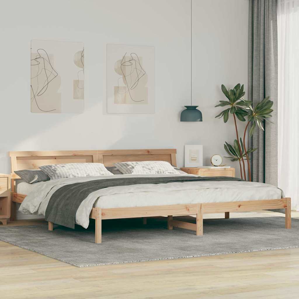 Bettgestell Braun 200x200 cm Kiefer Massivholz