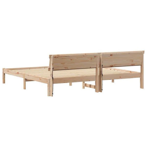 Bettgestell Braun 200x200 cm Kiefer Massivholz