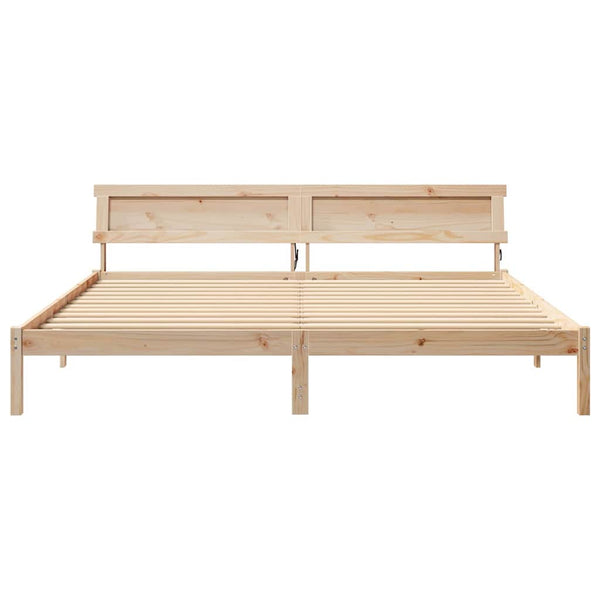 Bettgestell Braun 200x200 cm Kiefer Massivholz