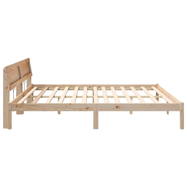 Bettgestell Braun 200x200 cm Kiefer Massivholz