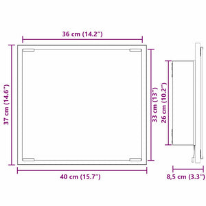 LED-Badezimmerspiegel Geräucherte Eiche 40cm